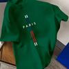 New Men Fashion Casual Loose Fit Plus Size Paris Letter Print Round Neck Short Sleeve T-shirt Top Short-sleeved T-shirt for Men