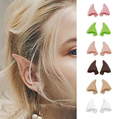 1 par de orejas de elfo falsas de látex para cosplay, accesorios reutilizables para hada.