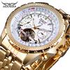 JARAGAR Flying Series Golden Bezel Scale Dial Design Stainless Steel Mens Watch Top Brand Luxury Automatic Mechanical Watch