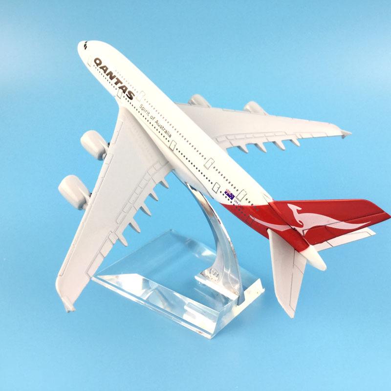 Jason Tutu 16cm Qantas Airbus A380 Aircraft Model Planel Airplane Diecast Metal 1/400 Scale Planes