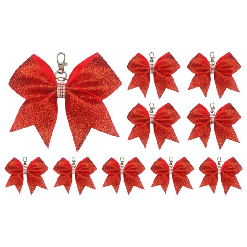 Shining Leather Bowknot Keychain Pendant Featuring Secure Hook For Organized Key Carrying And Stylish Enhancement