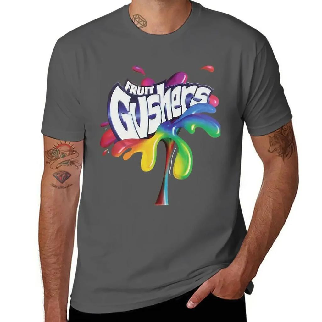 Fruits Gushers Tee 90s Logo T-Shirt Heavyweights Aesthetic Clothes Men Clothes