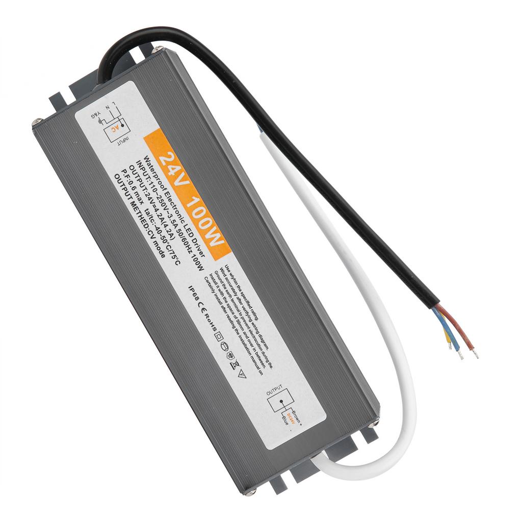100W Ultradünnes Wasserdichtes Netzteil Transformator Adapter LED-Treiber AC110‑250DC24V