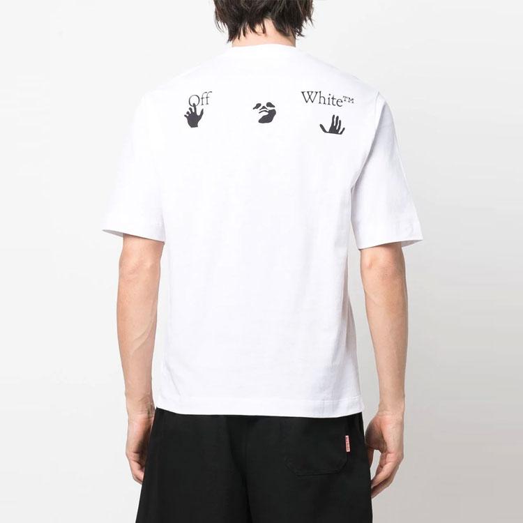 Off-White From Italy Skate Tee White/Black Men Tops OMAA119S22JER0020110
