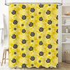 Bright Yellow Floral Print Shower Curtain Water-Resistant Fabric Decorative Bathroom Window Panel with Hooks Available in Variou