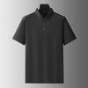 Oversize Plus Size Solid Panel Short Sleeve Polo Shirt