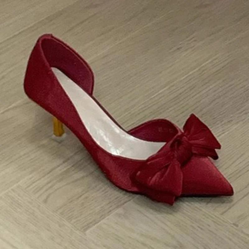 Fashion Woman Pointed Toe Pumps High Heels Elegant Shoes Summer Bow Dress Women Sandals 2025 Trend Brand Party Fashion Chaussures Femme