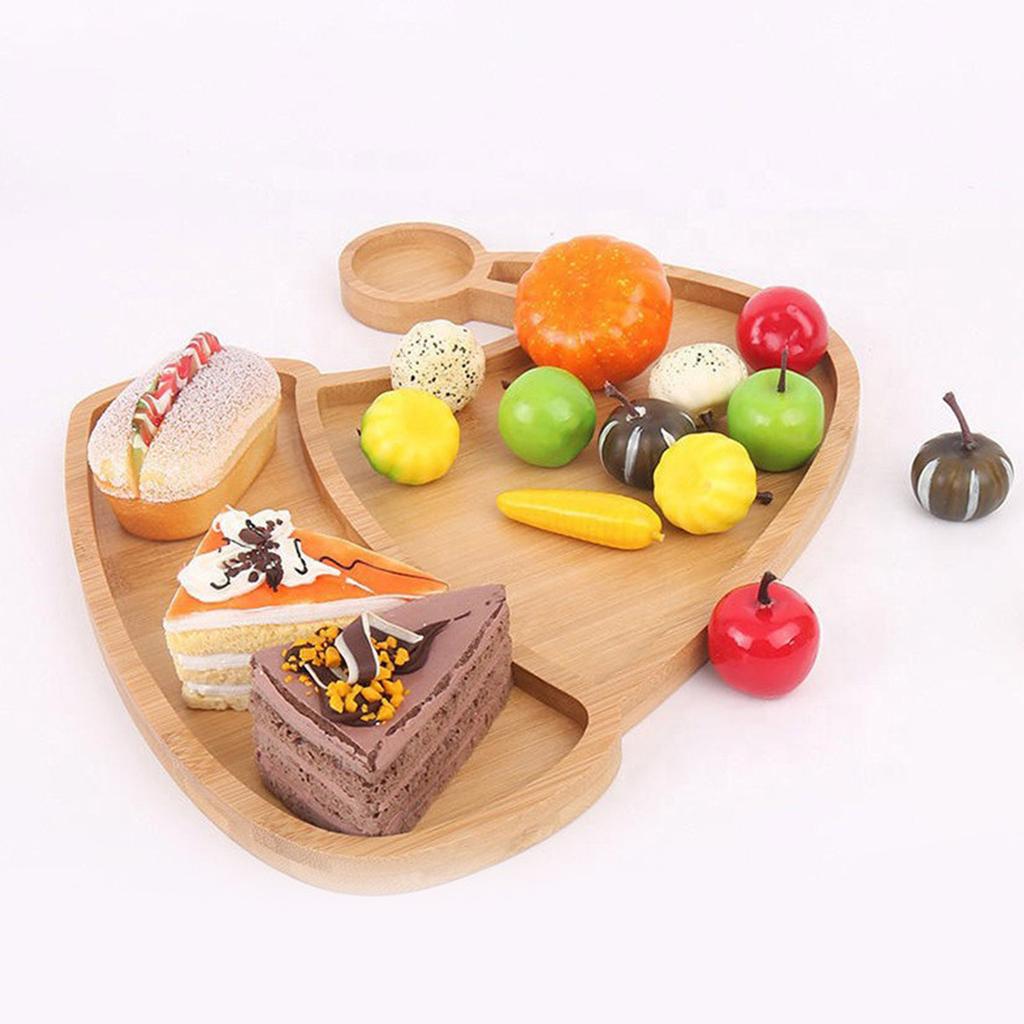 Wood Candy Dish Platter Dessert Tray Christmas Tree/Reindeer Antlers/Santa Hat Shape Serving Plate for Holiday Dining