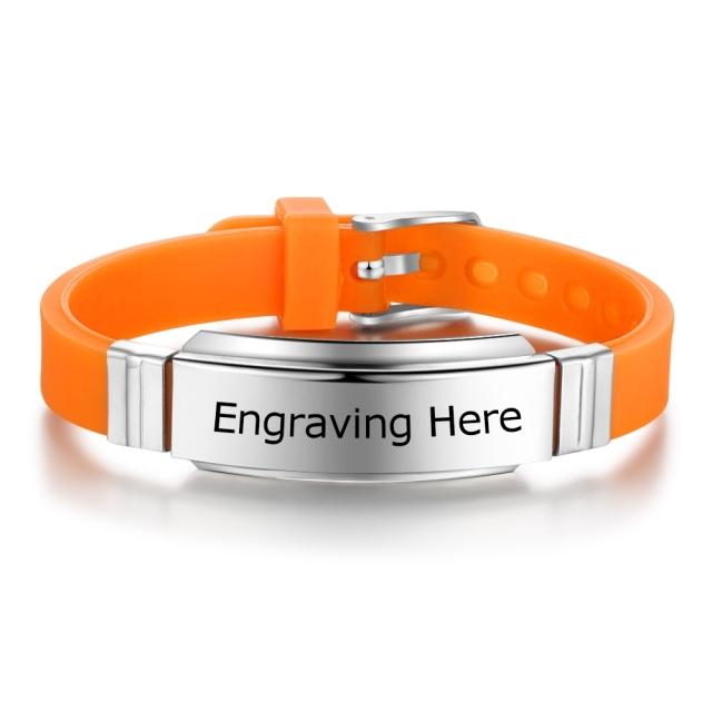 Personalized Stainless Steel Bracelets Bangles Punk Jewelry Diy Name Engraved Bracelets (Ba102442 )Punk Jewelry