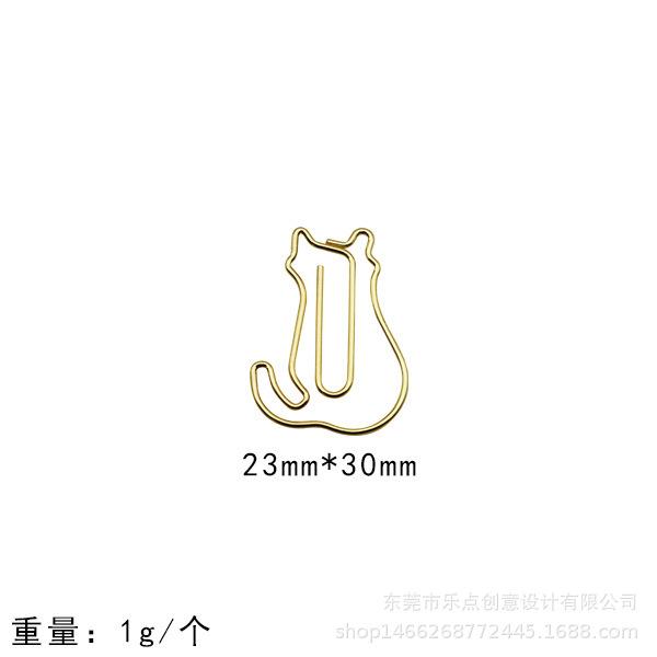 Golden Animal Cat Dog Rabbit Paper Clips Metal Boxed Paperclip Student Office Supplies Gift Accessories For School Desk Supplies