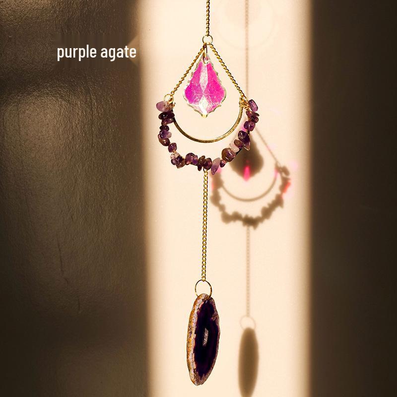 

Подвесное украшение «Ловец солнца и луны из натурального кристалла» – кулон из агата для сада