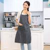 Sleeve Long Length Home Apron Vertical Stripes Waterproof Restaurant Kitchen