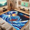 Octopus Sea Life Theme Crystal Velvet Floor Rug Personalized Custom Name Text Warm Carpet Home Decoration