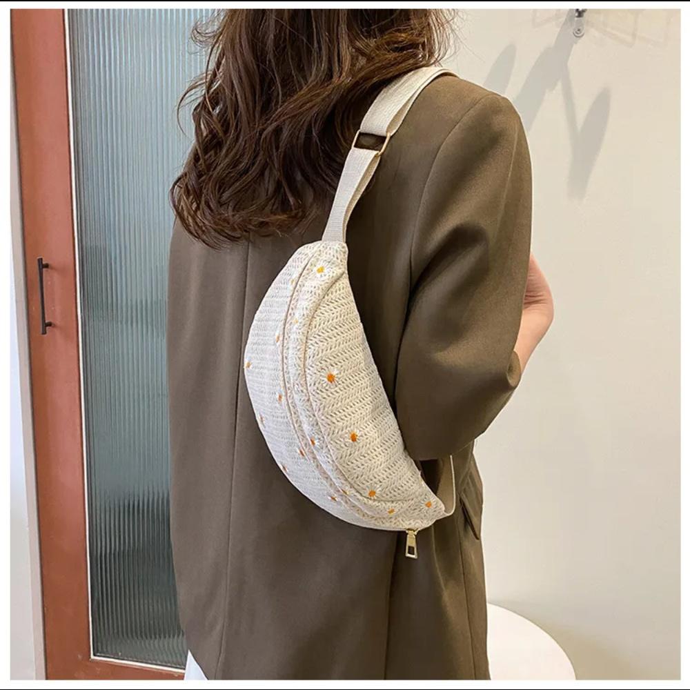 Women's Waist Bag Woven Ladies Shoulder Crossbody Bags for Women Summer Fanny Pack Fashion Phone Female Chest Bag