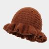 Handmade Crochet Ruffled Wool Hat Fashion Colorful Hat Men's and Women's Ruffle Edge Hat