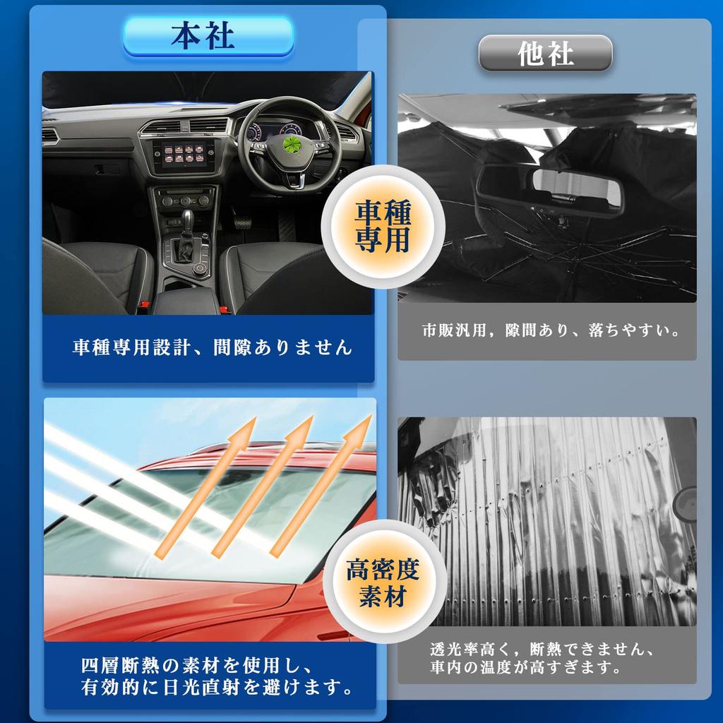 RUIYA Volkswagen Tiguan 2 Car Sun Shade Compact Storage Vw Tiguan 2 Sun Shade