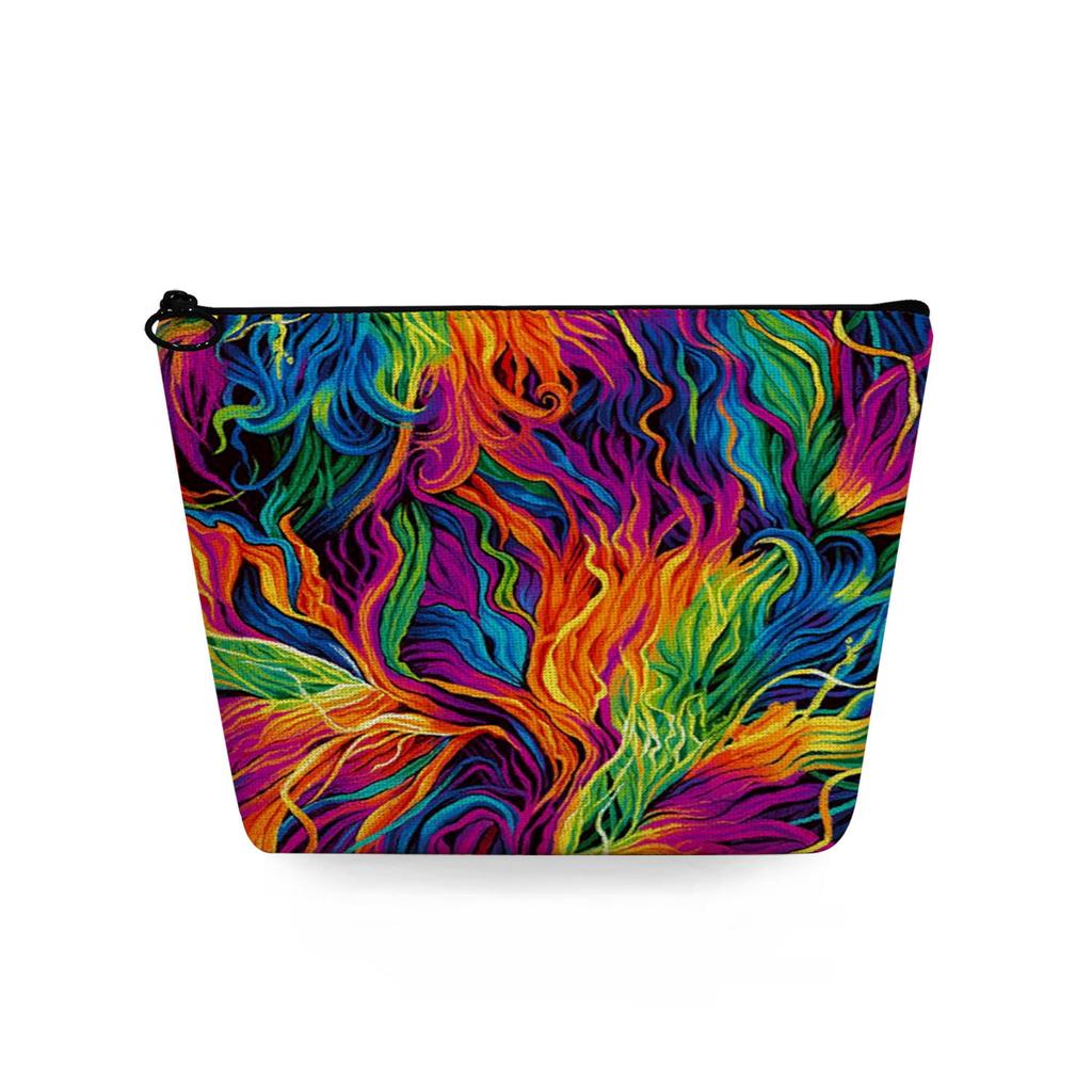 Women Color Texture Print Cosmetic Bag Toiletries Organize Travel Storage Case 6776