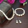 Fauxperlen Hochzeit Halskette Ohrring Armband Sets Brautschmuck Set für Frauen Party Geschenk