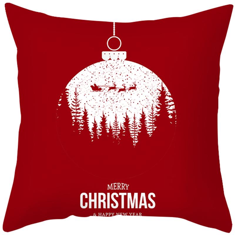 Față de pernă de Crăciun Sofă Dormitor Cameră Anul Nou Decor Acasă Vesel Sărbătoare Cadou 45x45 cm