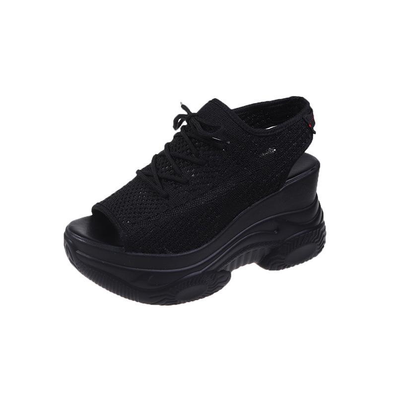 Ladies' Wedge Sandals, Women's Summer New Style, Fly Woven Breathable Series with Fish Mouth Cover, High Heels, Breathable and Comfortable