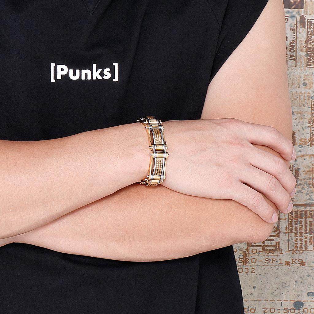 Hip Hop 15MM Men's Cool Bracelets Fashion Mesh High Quality Heavy Bracelet Best Friends Bangles Stainless Steel Party Jewelry