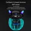 Bluetooth Speaker Audio with LED Digital Alarm Clock Music Player Wireless Ball Shape Clock Speaker Little Devil Speaker Dual Alarm Clock