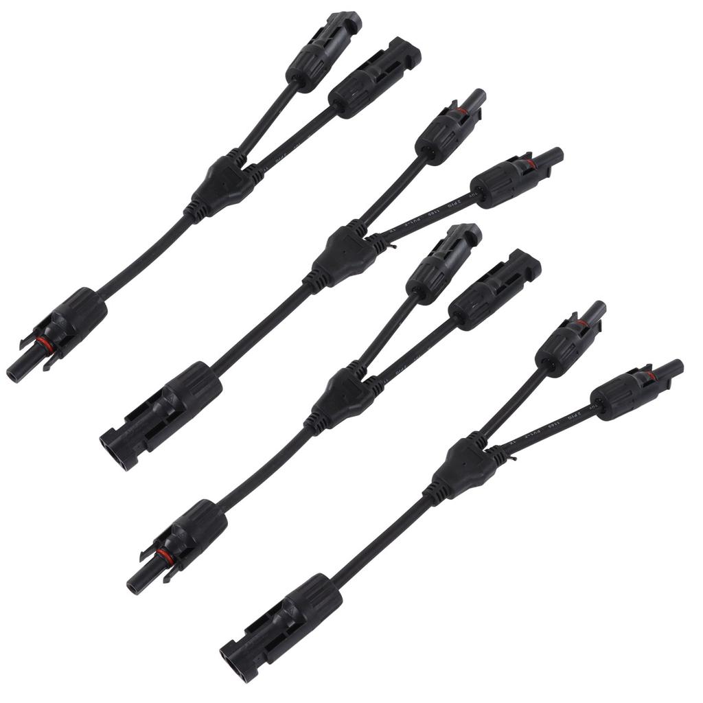 2 Set Solar Panel Photovoltaic Y Branch Parallel Cable PV Adapter Cable Wire Male Female Connector IP67 1000VDC PV LTY2