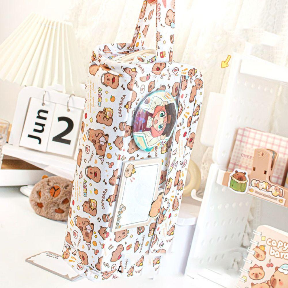 Penbag Capibara Pencil Case Canvas Capibala Stationery Box Capibala Pen Bag  Male and Female