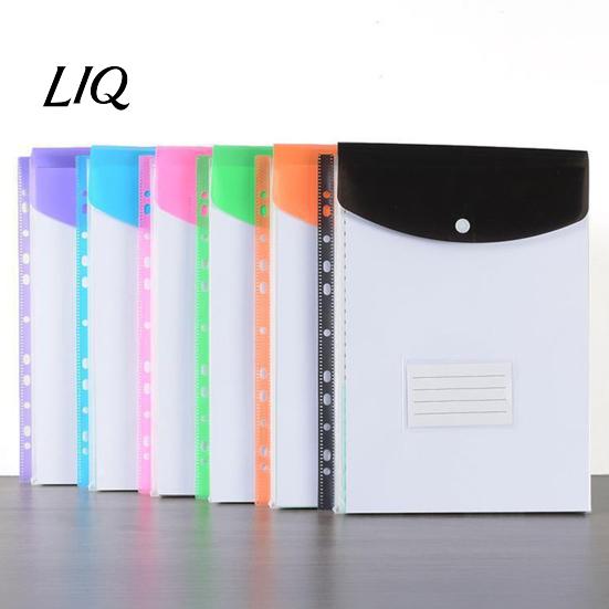 Department File Folder 3Pcs 11 Hole A4 with Snap Button, Colorful Document Organizer, Protector Pouch Horizontal & Vertical Transparent Label