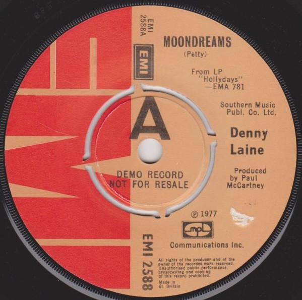 

7inch Record DENNY LAINE - Moondreams EMI2588PROMO EMI 1977 UK Rock Used