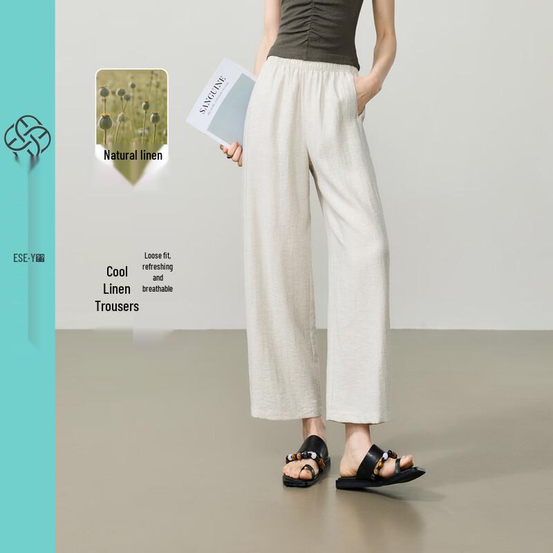 Women s Linen Blend Cropped Casual Pants 27