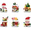 DIY Christmas Santa Snowman Claus Socks Eve Architecture Store Street View Xmas Tree Snow House Building Blocks Kit Toy