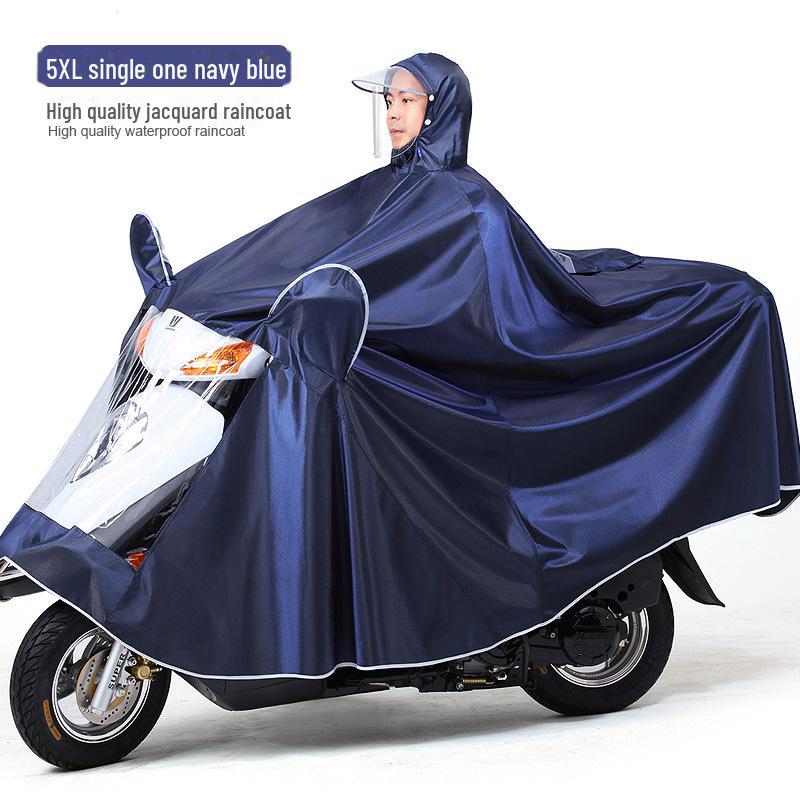 Double Electric Car/Motorcycle Raincoat - Thickened, Enlarged Jacquard for Two Adults