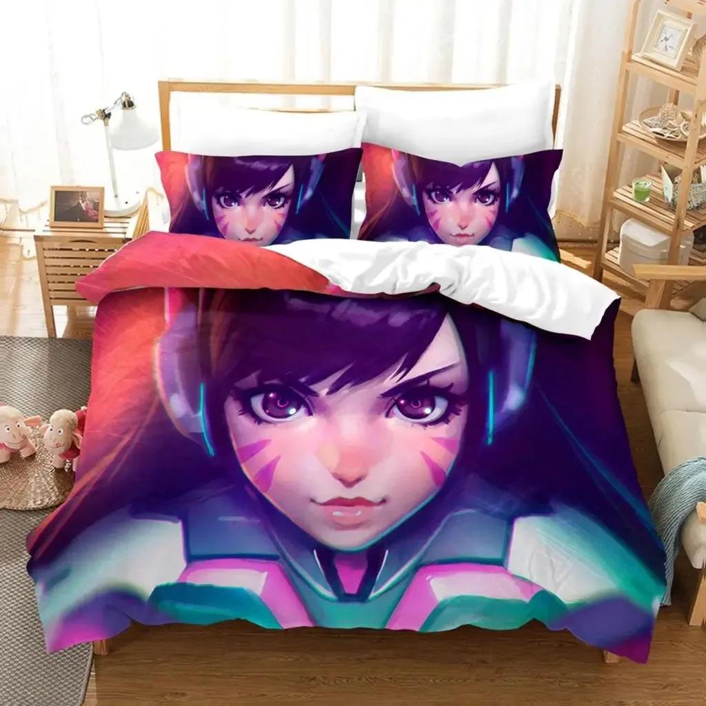 3D Print Anime Overwatch Widowmaker Printed Bed Set Duvet Cover Pillowcase Bedding Set Linen Sheet Quilt Cover Full Queen Size
