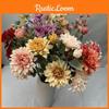 Artificial 3 Head Dahlia Chrysanthemum Bouquet For Wedding Floral Home Decor
