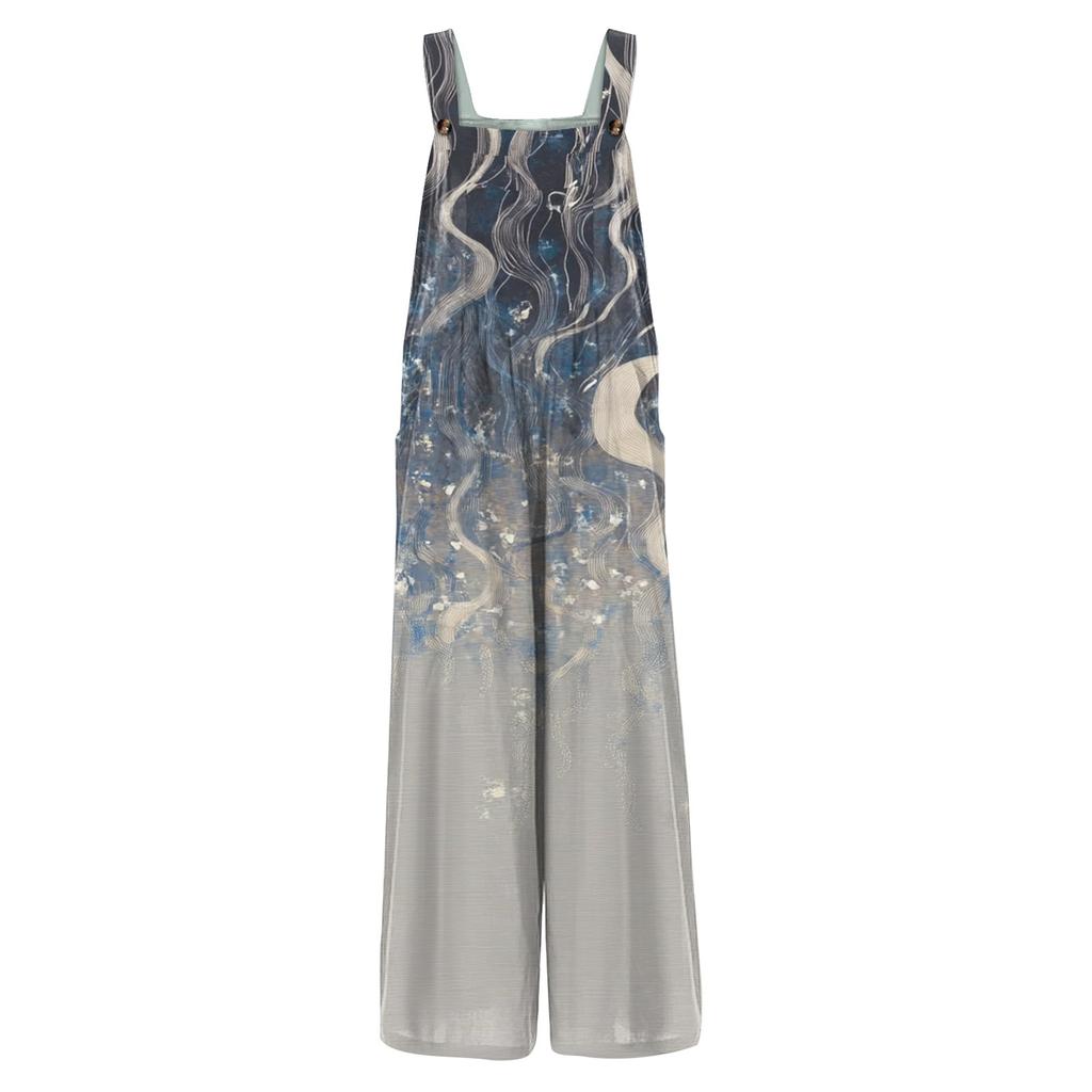 Women's Casual Jumpsuit Sleeveless Fashion Retro Printed Jumpsuit
