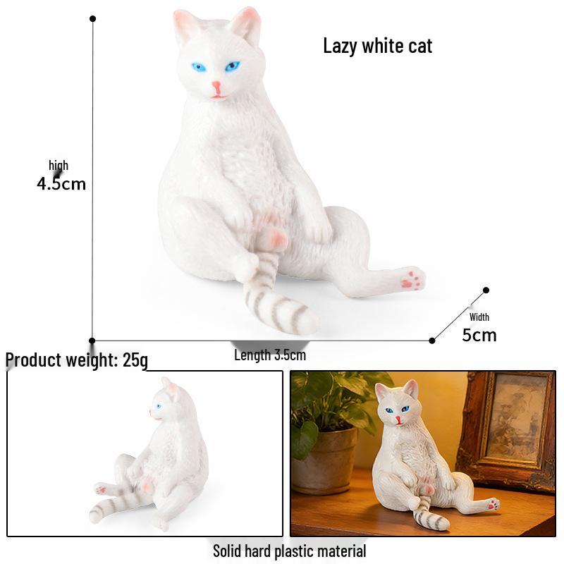 Three-Color Animal Model Plush Cat Toy - British Shorthair, Siamese, Persian, Orange, and Leopard Cat Simulation for Kids.
