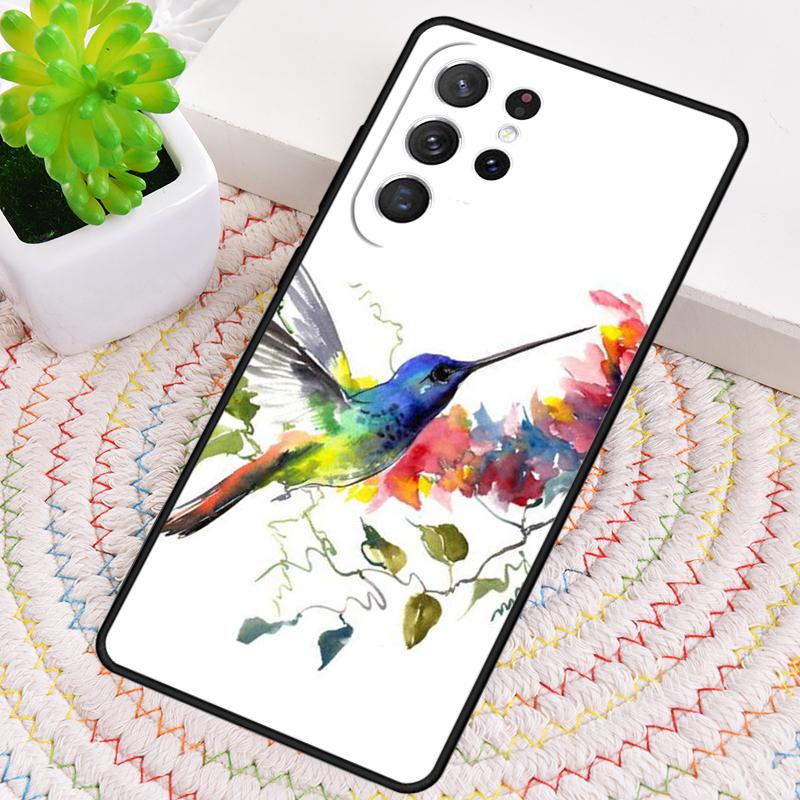 Hummingbird print Silicone Phone Case For Samsung Galaxy note 10 pro S26 S25 S24 S23 S22 S21 Plus S25Ultra Capa Cover
