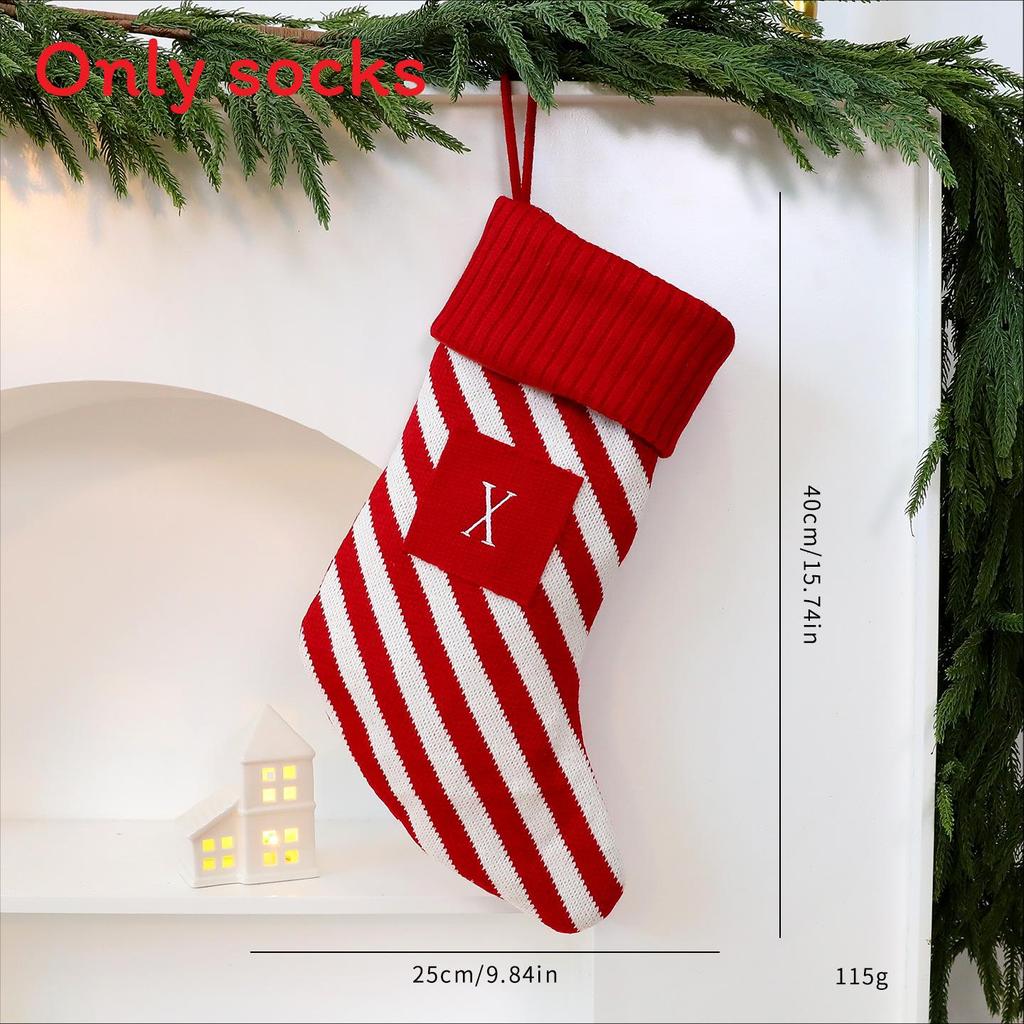 

Christmas Sock Gift Holder With Red White Striped Letters For Holiday Decor X