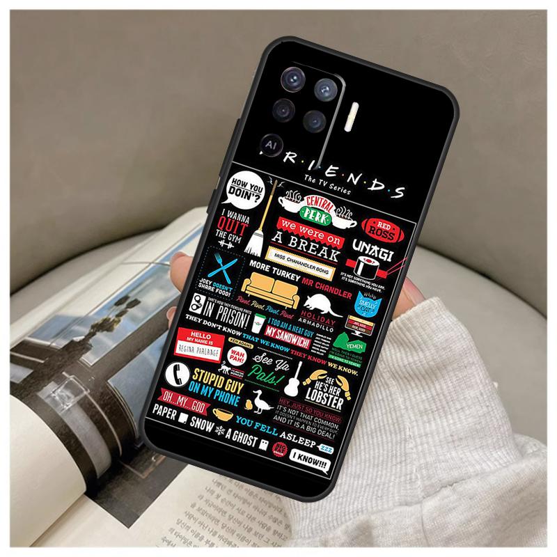 Central Perk Friends Case For Oppo A16 A76 A96 A60 A98 A58 A78 A18 A38 A80 A40 A77 A57 A17 A74 A54 A94 A15 A5 Pro