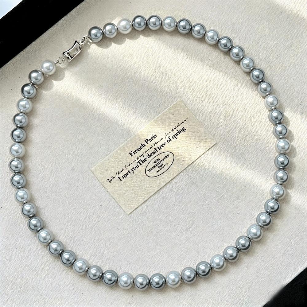 Handmade Imitation Pearl Fresh & Sweet Necklace with Light Luxury No-Buckle Design