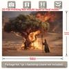 2D Desert Burning Tree Backdrop, Religious Background