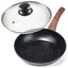 Granit-Pfanne mit Glasdeckel Schwarz&Holz 20 cm