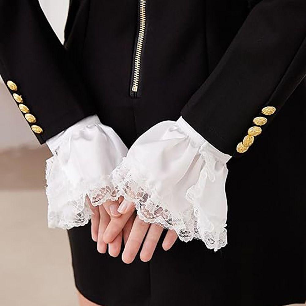Ruffled Vintage Victorian Costume Detachable Fake Collar Accessory Set Cosplay Accessory