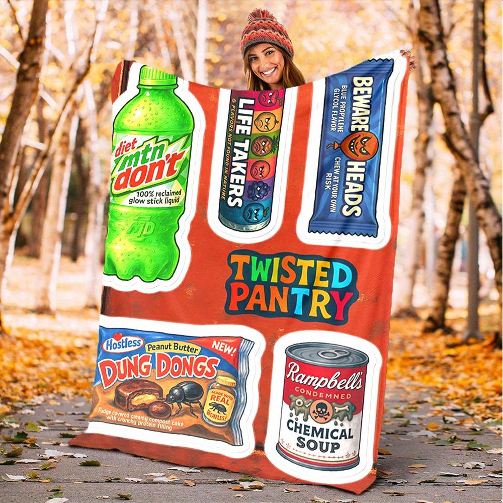 

1pc Diet Mountain Dew, Life Takers, Twisted Pantry Digital Printed Flannel Blanket, Super Soft Plush Fleece Bed Cover, Multipurpose Four Sea 150x180cm