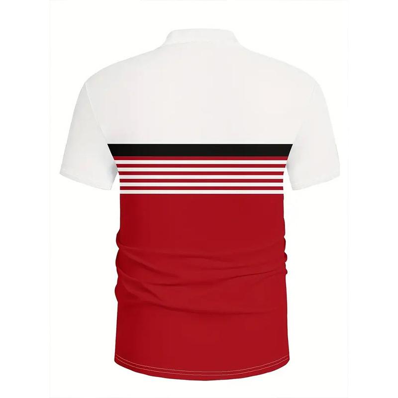 Haine Bărbați Vară Nou Polo cu Mânecă Scurtă Bărbați Modă Dungi Polo de Golf Topuri