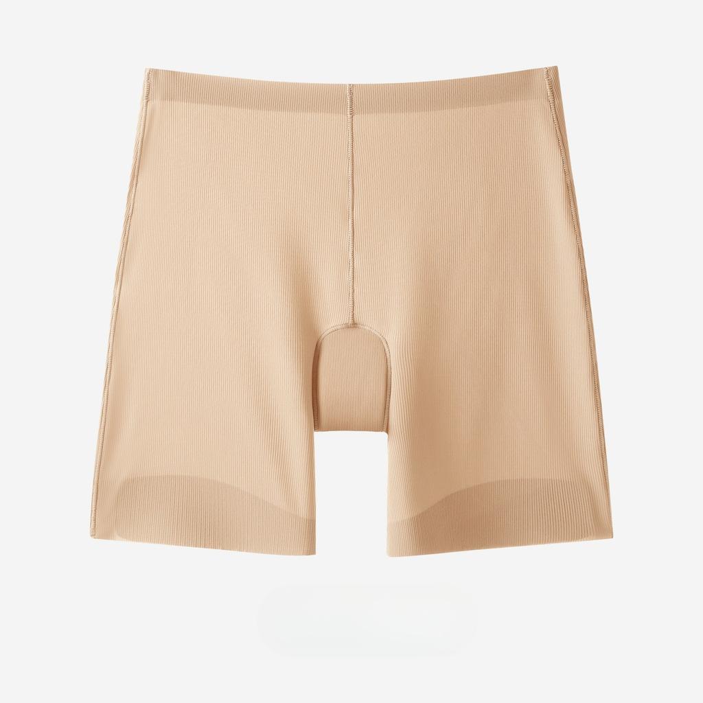 Women's Spring and Summer Thin Anti Slip Traceless Ice Silk Non Crimped Mid Waist Safety Boxers