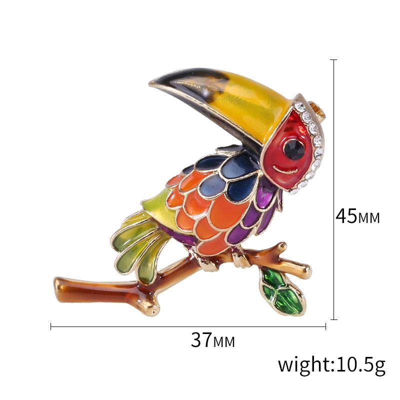 Popular Rhinestone Birds Brooches for Women Unisex Cute Enamel  Animal Pins Banquet Party Backpack Gifts Jewelry Accessories