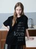 OAFISH Dot Lace Lettering T-Shirt, Black