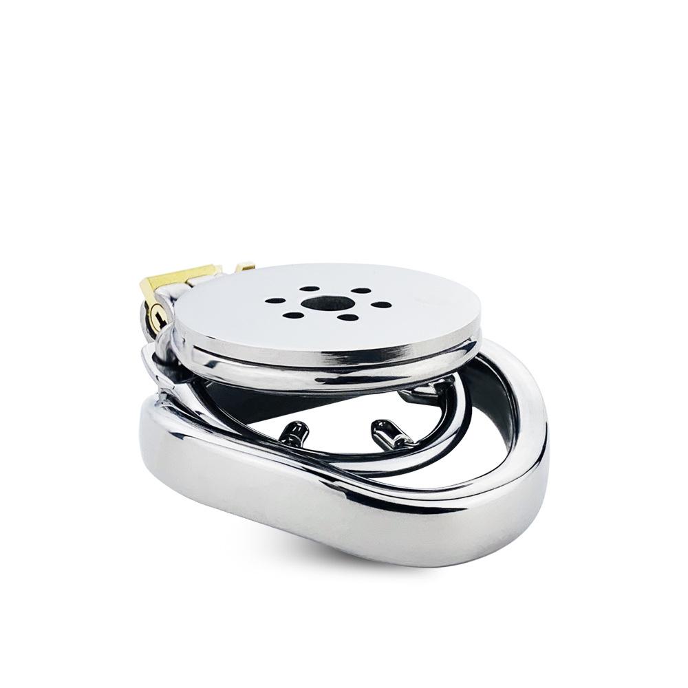 Men's Stainless Steel Penis Cage Chastity Lock Plus Anti-off Ring CB Lock Gay Sex Toy Cock Ring Slave Urethral Chastity